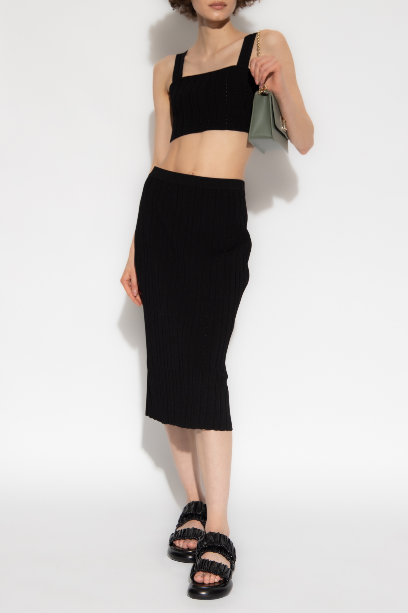 Black Ribbed skirt Proenza Schouler White Label Vitkac GB